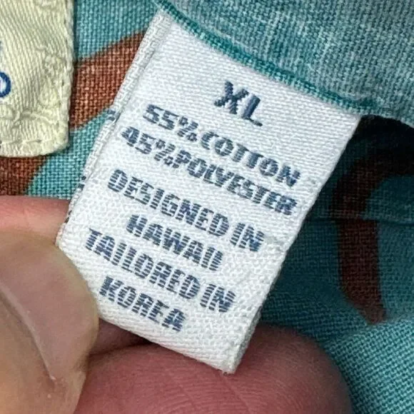 Reyn Spooner Alfred Shaheen Hawaiian Shirt Men's XL Blue Button Short Sleeves - Picture 8 of 10